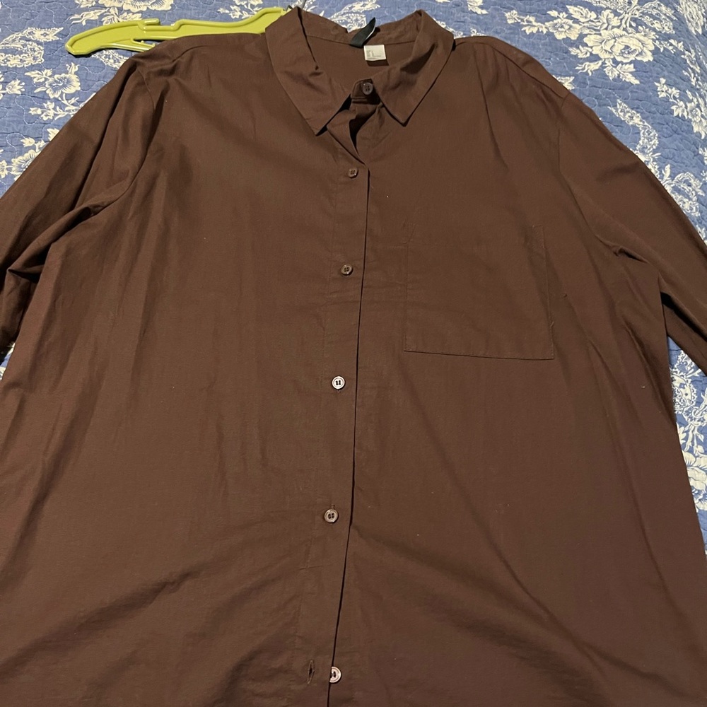 Women’s chocolate brown cotton blouse